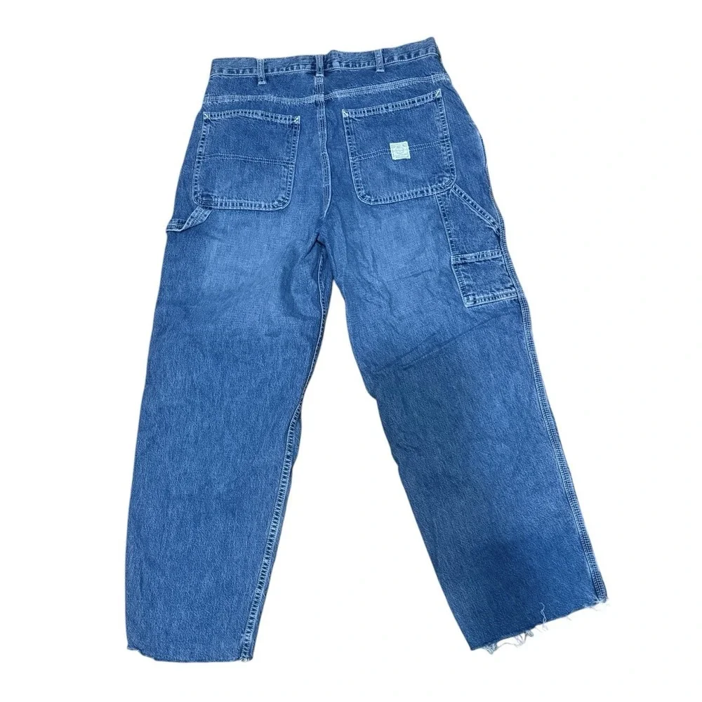Vintage Abercrombie & Fitch Carpenter Jeans 32A Blue Baggy Straight Distressed